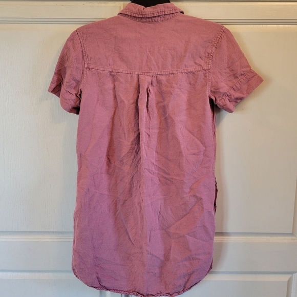 Lucky Brand Mauve Button Up Short Sleeve Shirt Dress - Picture 2 of 4